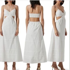 Aster the Label white cotton poplin maxi dress nwt